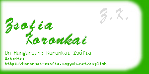 zsofia koronkai business card