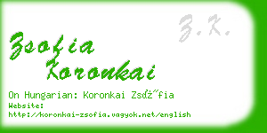 zsofia koronkai business card